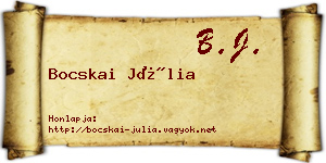 Bocskai Júlia névjegykártya