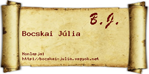 Bocskai Júlia névjegykártya